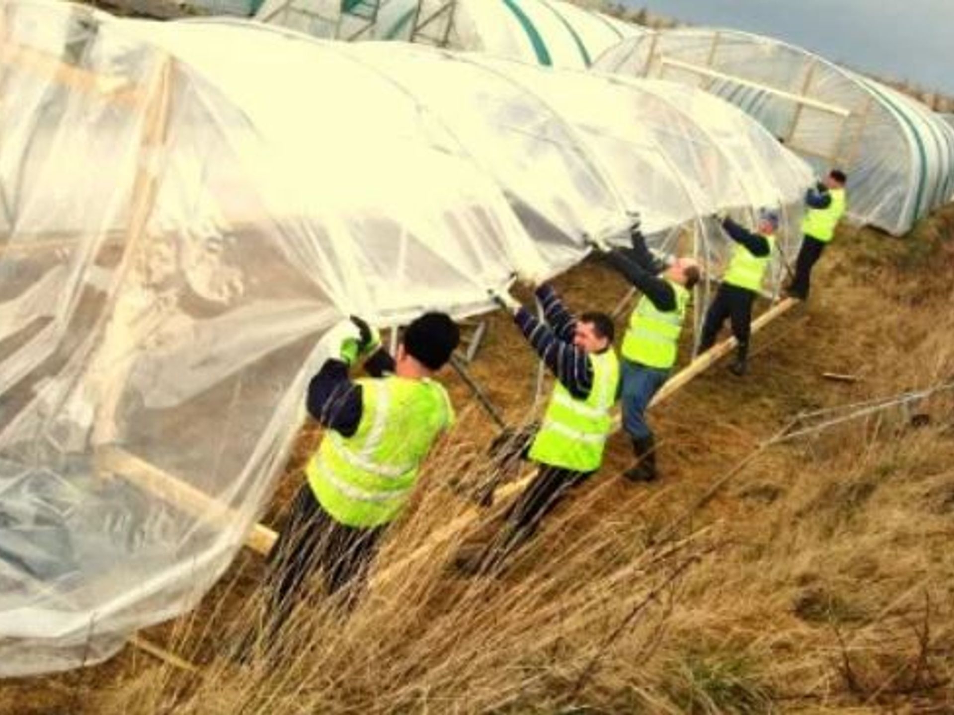 Construction of the Polytunnels in the early 2000s. Since 2004 Cill Ulta is transforming the 13 acres into a social enterprise.